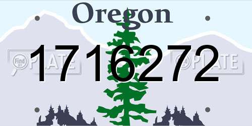 1716272 Oregon License Plate