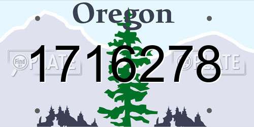 1716278 Oregon License Plate
