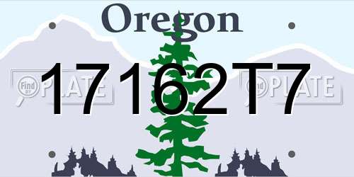 17162T7 Oregon License Plate