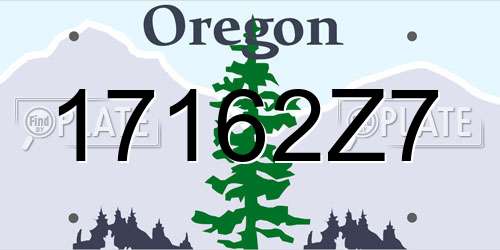 17162Z7 Oregon License Plate