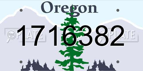1716382 Oregon License Plate
