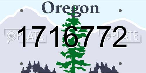1716772 Oregon License Plate