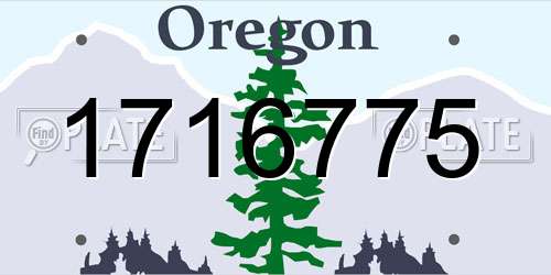 1716775 Oregon License Plate