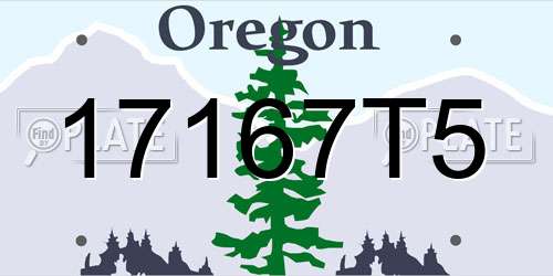 17167T5 Oregon License Plate