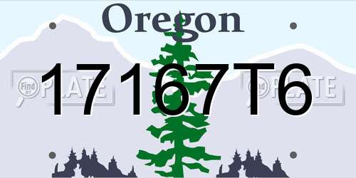 17167T6 Oregon License Plate