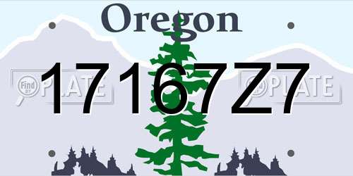 17167Z7 Oregon License Plate