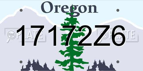 17172Z6 Oregon License Plate