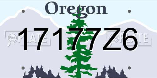17177Z6 Oregon License Plate