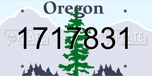 1717831 Oregon License Plate