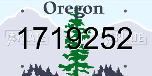 1719252 Oregon License Plate