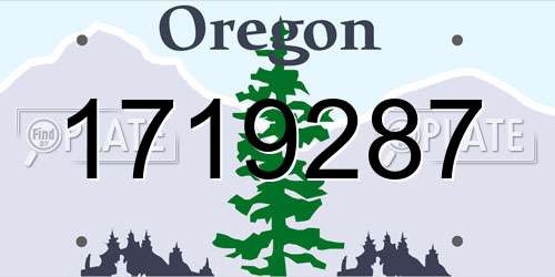 1719287 Oregon License Plate
