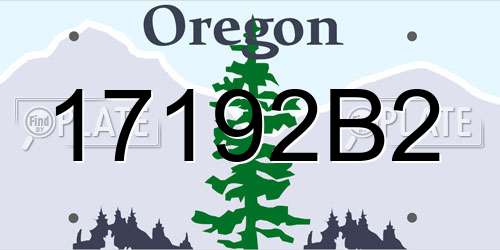 17192B2 Oregon License Plate