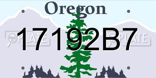 17192B7 Oregon License Plate