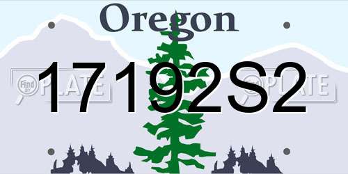17192S2 Oregon License Plate