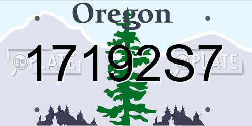 17192S7 Oregon License Plate