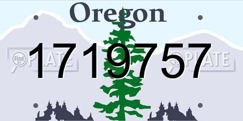 1719757 Oregon License Plate