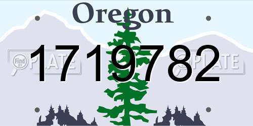 1719782 Oregon License Plate