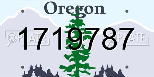 1719787 Oregon License Plate
