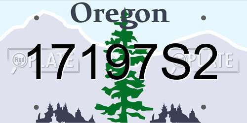 17197S2 Oregon License Plate