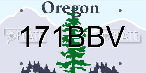 171BBV Oregon License Plate