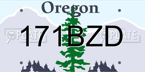 171BZD Oregon License Plate