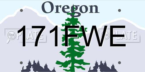 171FWE Oregon License Plate