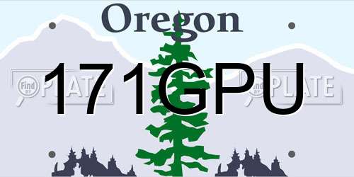 171GPU Oregon License Plate