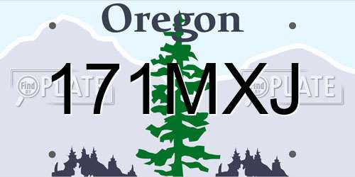 171MXJ Oregon License Plate