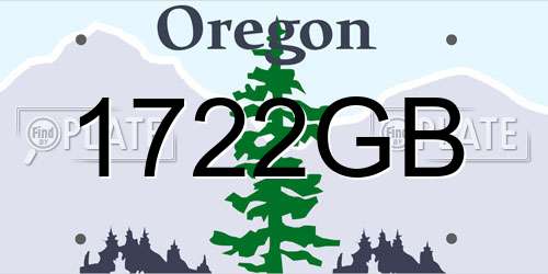 1722GB Oregon License Plate