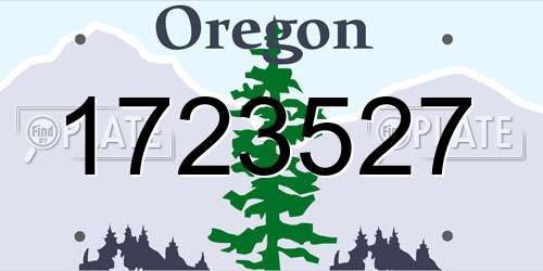 1723527 Oregon License Plate