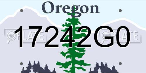 17242G0 Oregon License Plate