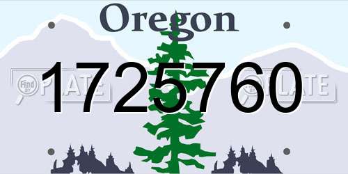 1725760 Oregon License Plate
