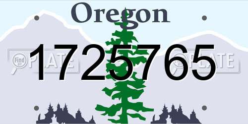 1725765 Oregon License Plate