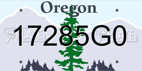 17285G0 Oregon License Plate