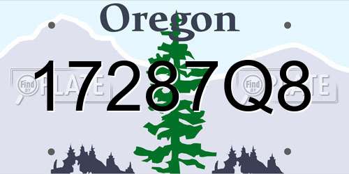 17287Q8 Oregon License Plate