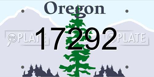 17292 Oregon License Plate