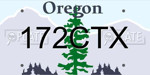 172CTX Oregon License Plate