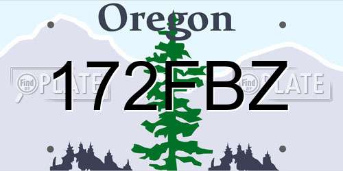 172FBZ Oregon License Plate
