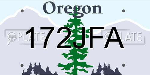 172JFA Oregon License Plate