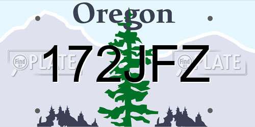 172JFZ Oregon License Plate