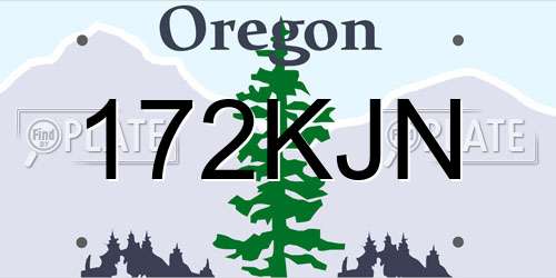 172KJN Oregon License Plate