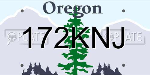172KNJ Oregon License Plate