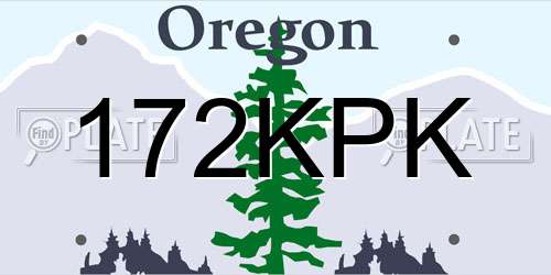 172KPK Oregon License Plate