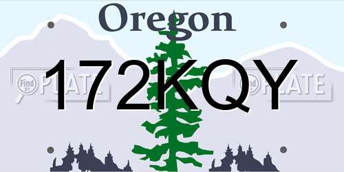 172KQY Oregon License Plate
