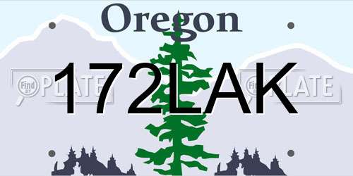 172LAK Oregon License Plate