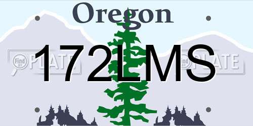 172LMS Oregon License Plate
