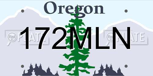 172MLN Oregon License Plate