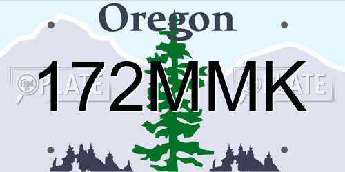 172MMK Oregon License Plate