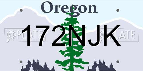 172NJK Oregon License Plate
