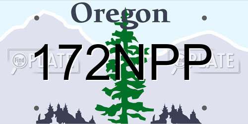 172NPP Oregon License Plate